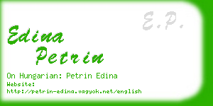 edina petrin business card